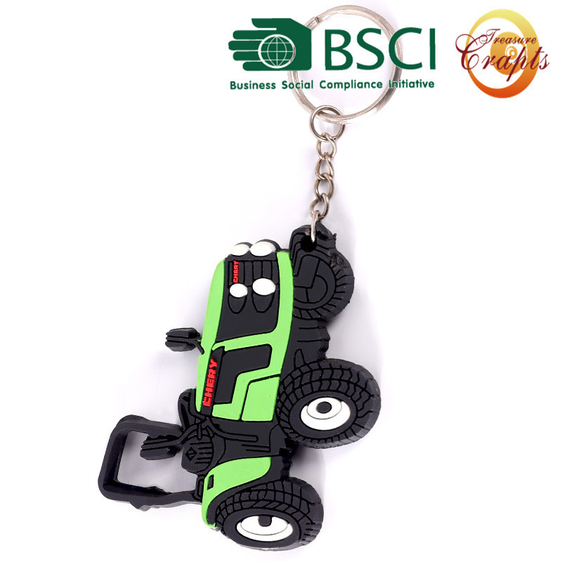 Factory custom truck shape rubber key chain pvc soft rubber bicycle key chain gift book bag pendant