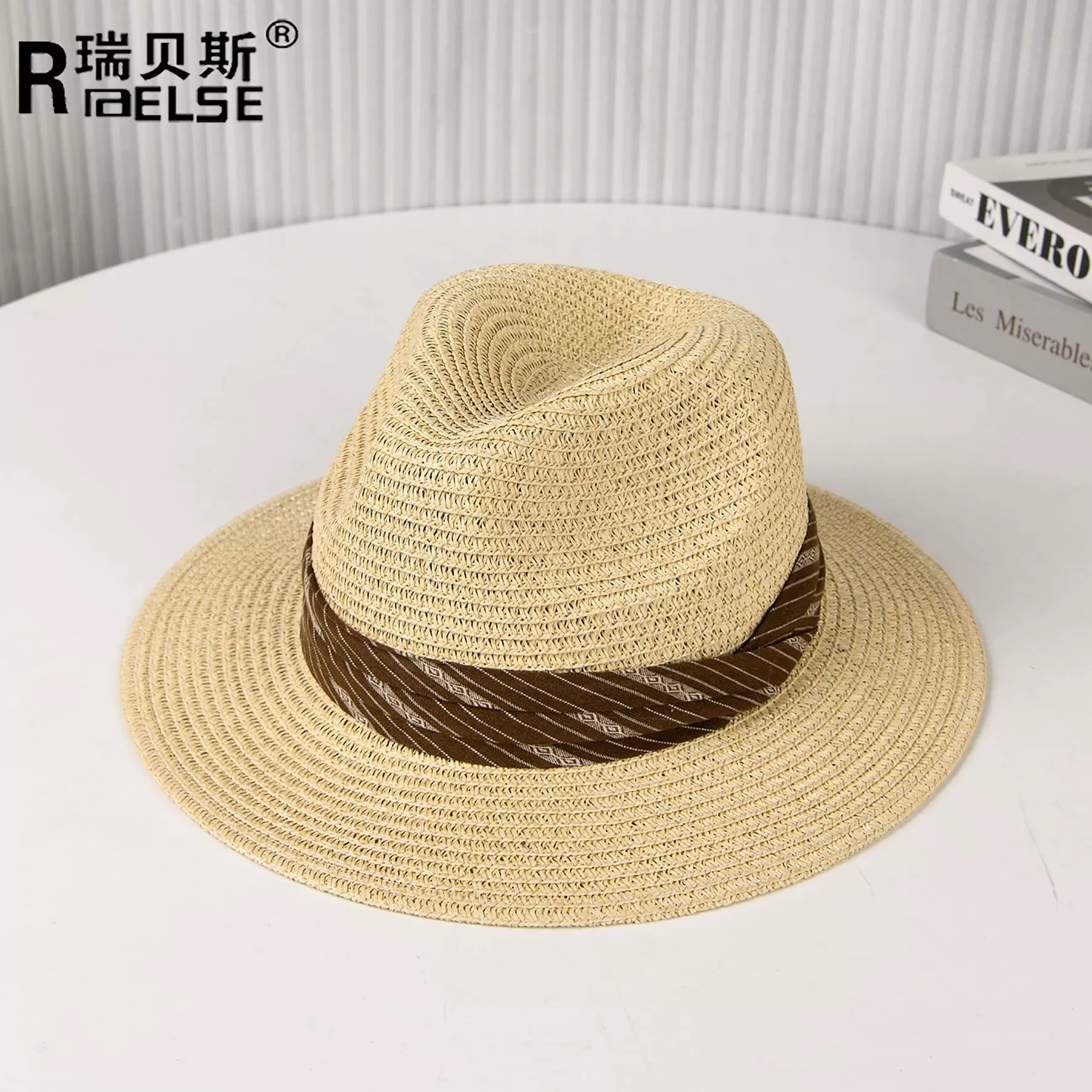 巴拿马草帽男女同款爵士礼帽休闲沙滩帽大檐遮阳防晒帽英伦帽子夏
