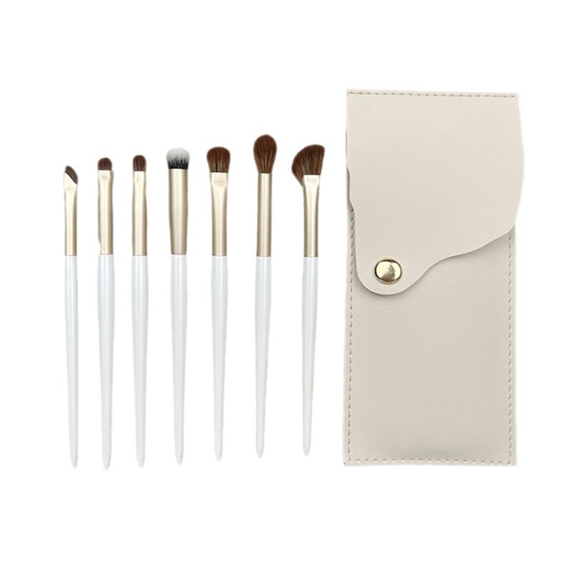 Baicang belleza aguacate 7 piezas de cepillo de maquillaje conjunto de detalle de ojos cepillo de sombra de ojos de pelo suave cepillo de línea de ojos de cuchilla