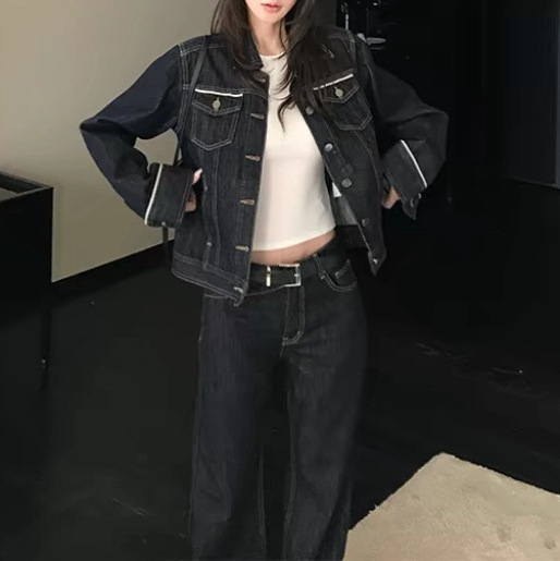 Skk Store1春秋款 假日丹宁 天丝原色复古丹宁牛仔外套女|undefined