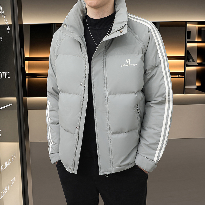 Men's down Jacket Winter 2025 New Trendy Fashion Splicing Stylish Short Thickened Cold-Proof Men's Winter Coat