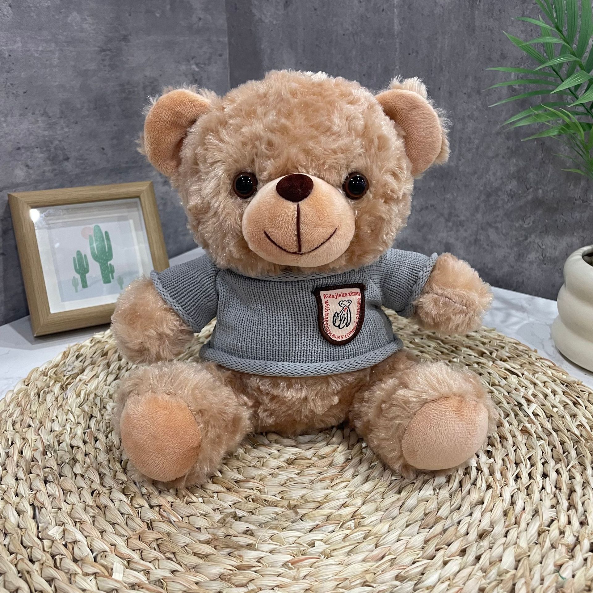Teddy Bear se puede imprimir LOGO evento de vacaciones muñeca regalo para el hogar adornos de escritorio abrazar juguetes de peluche