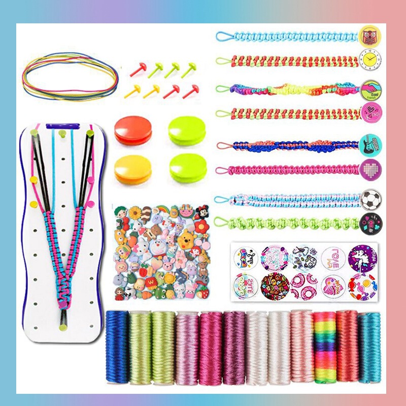 Children's Hand-Woven Bracelet Gift Set Girls Handmade DIY Bracelet Braided Rope Educational Toy Hand Rope Making