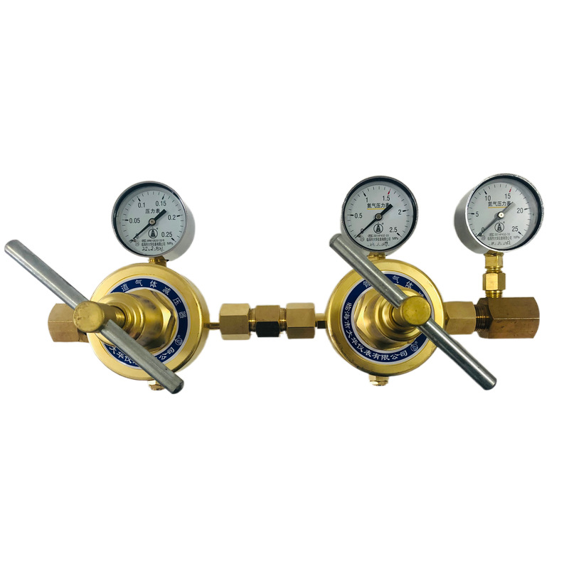 YQQ-30氢气减压器0.25*2.5*25MPa管道式大流量减压阀氢气压力表