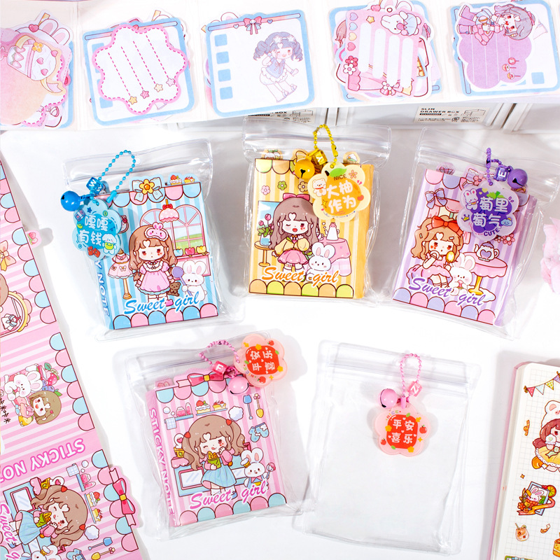 Baby Sweetheart 40% de descuento en notas, bolsa ziplock, papel de mensaje rasgable, papelería portátil de alto valor para estudiantes