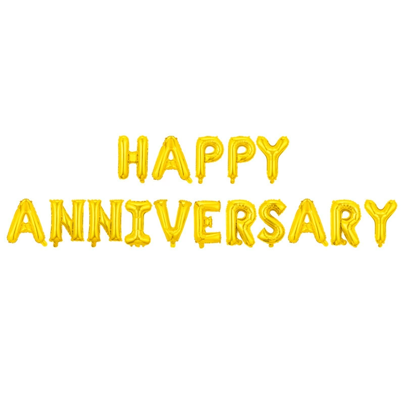 Свадебный юбилейный набор шариков Happy Anniversary алюминиевая пленка гелиевый набор