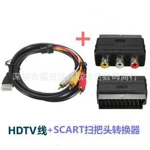 HDTV to 3 RCA��+21PIN SCART�D����21PIN�D���^�M���׼�
