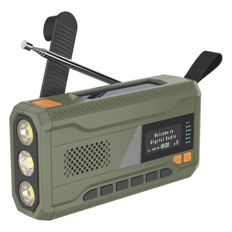 Европейское аварийное радио DAB, DAB/FM/Bluetooth, ручная Солнечная аккумуляторная Встроенная батарея 4500