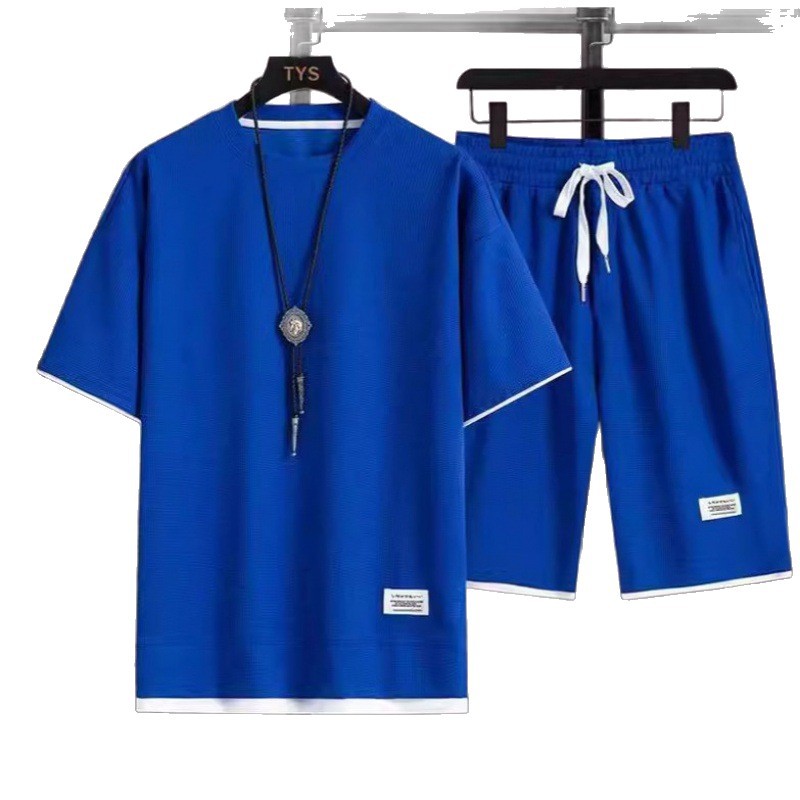 Waffle tendencia de verano 2024 hombre juego deportivo casual nuevo hombre suelto guapo camiseta de mangas cortas