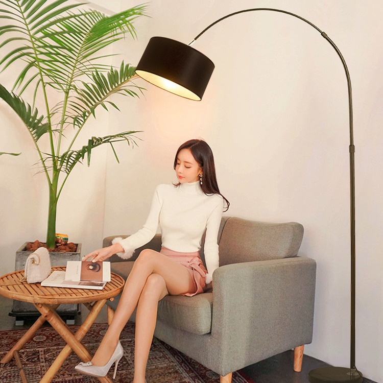 Pendant lamp living room bedroom study modern minimalist Nordic creative Zhongshan lighting fishing lamp feather floor lamp