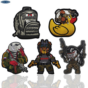BACK HAND Copyright Military Tactical Bear Armband Velcro Chapter Shark Warrior Morale Chapter Vest Sticker Chapter