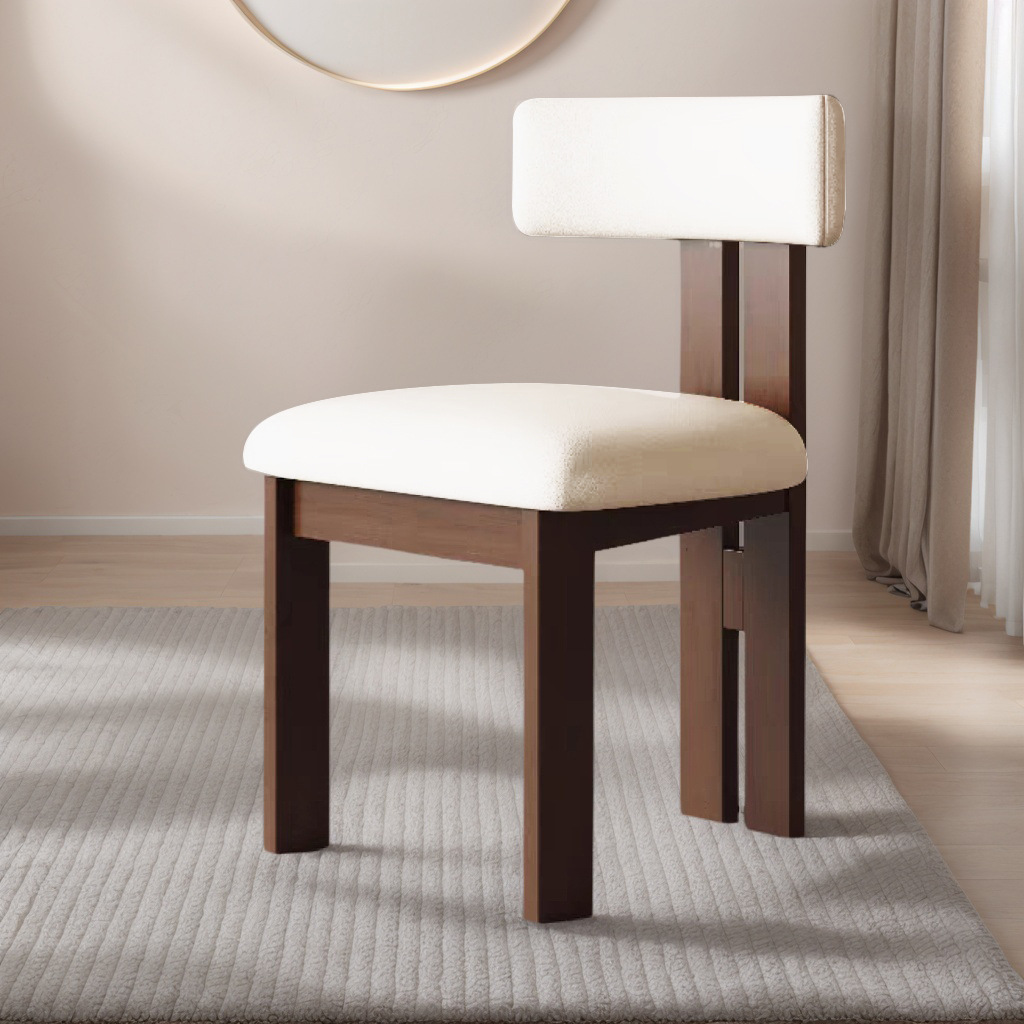 Silla de comedor medieval diseñador de casera de madera maciza silla de ocio francesa estilo nórdico retro silla de comedor simple