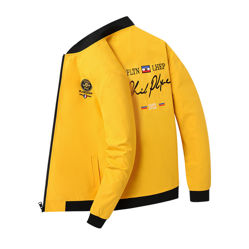 Spring and Autumn outerwear men's Korean version trendy casual and handsome printed jacket men's trendy plush oversized_voghion.com