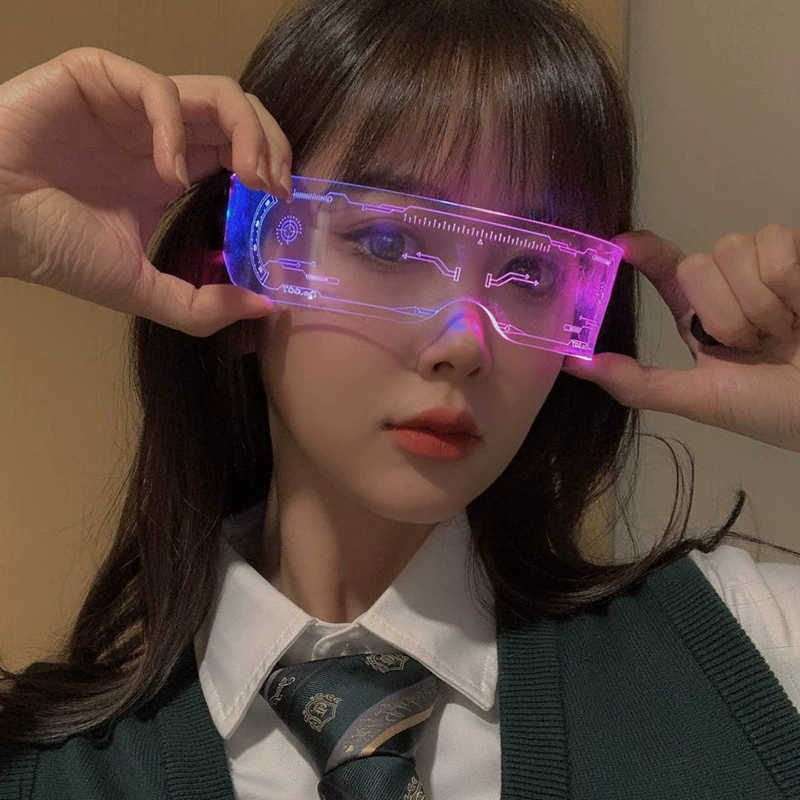 In the future, the sense of technology glowing glasses bar jumpy glasses festival atmosphere glasses LED flash party glasses