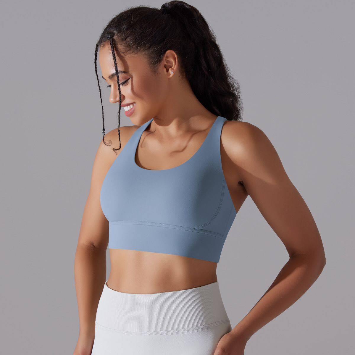 127g Weight Sleeveless Sleeve Length Nylon, Spandex Fabric Type Short Top Length Halter Crisscross Tank Tops Type Fitness, Yoga Occasion U Neck Neckline Solid Color Pattern Sports Style Sports Solid Color Nylon Spandex U Neck Active Tops Halter Crisscross Tank 85