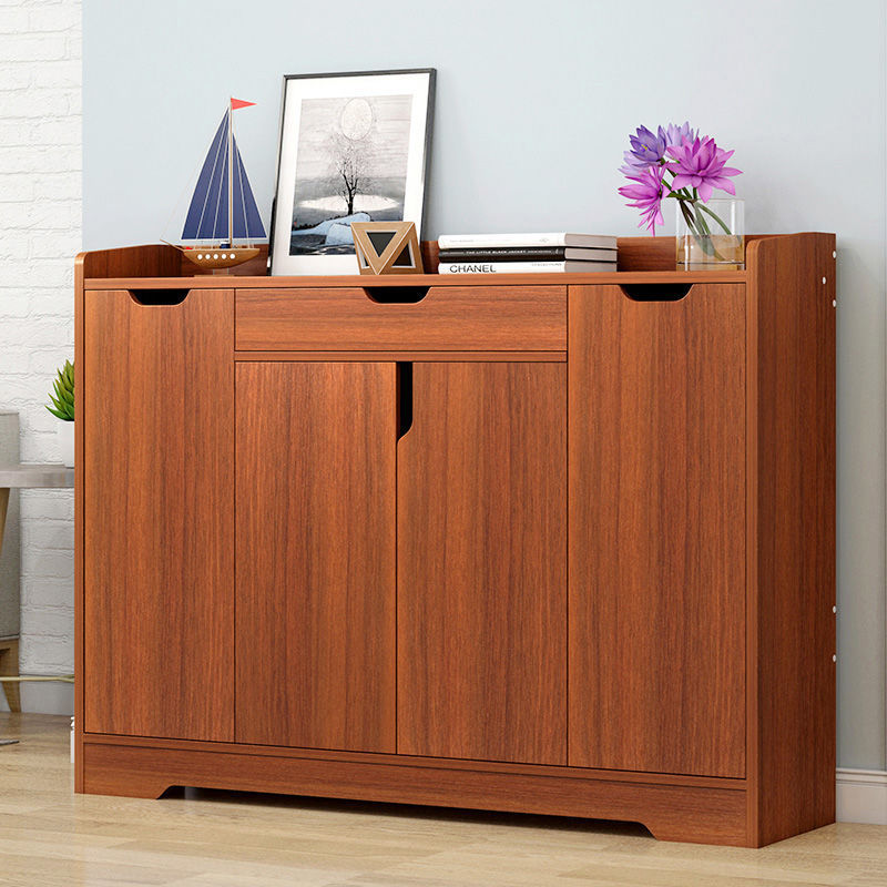 Solid Wood Color Shoe Cabinet for Home Use, Large-Capacity Storage Cabinet for Entrance/Exterior/Interior, Compact Apartment Balcony Storage Unit, Shoe Rack for Storage and Organization