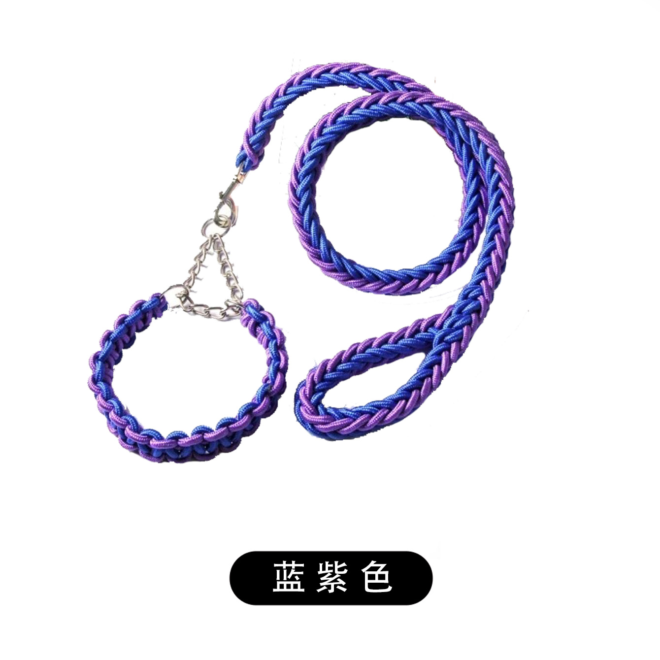 Venta al por mayor nacional tejido a mano de ocho hilos collar de cadena de perro a prueba de explosiones Punch P cadena correa para mascotas cuerda de perro collar de perro