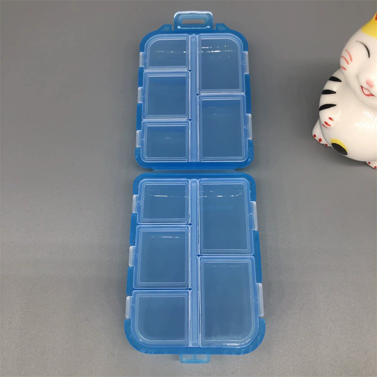 The manufacturer supplies food-grade PP material, 10 compartments per week, plastic flip-top pill box, Amazon best-selling storage box
