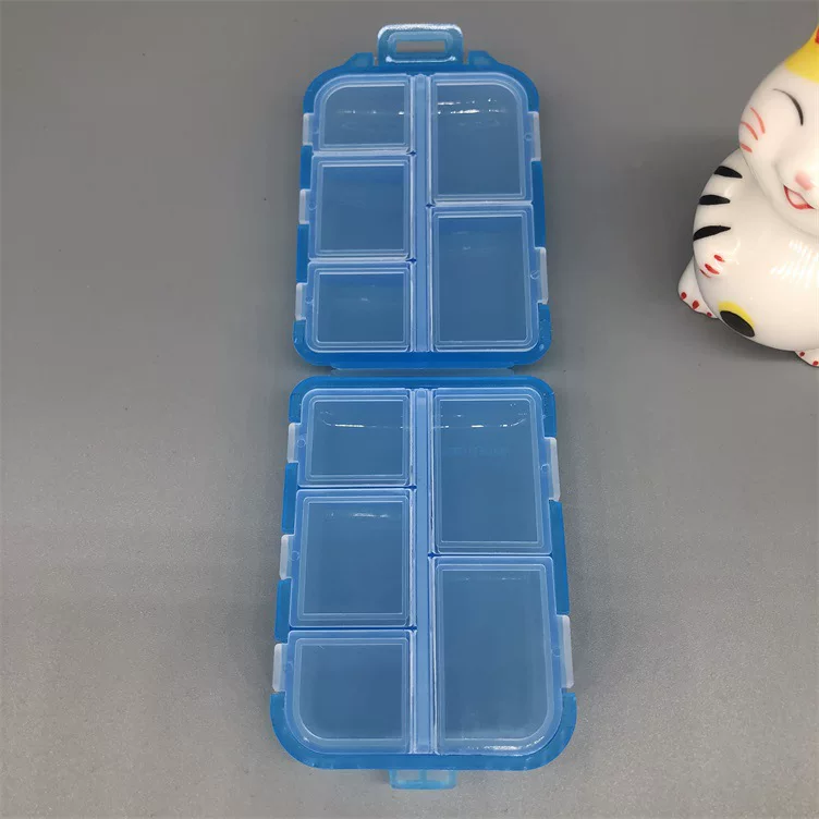 The manufacturer supplies food-grade PP material, 10 compartments per week, plastic flip-top pill box, Amazon best-selling storage box
