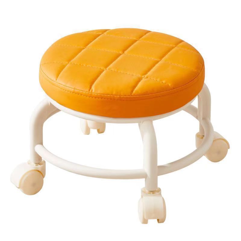 Taburete pequeño con rueda universal, silla pequeña con polea móvil, banco de respaldo corto para el hogar, taburete pequeño para sentarse durante mucho tiempo y no cansado