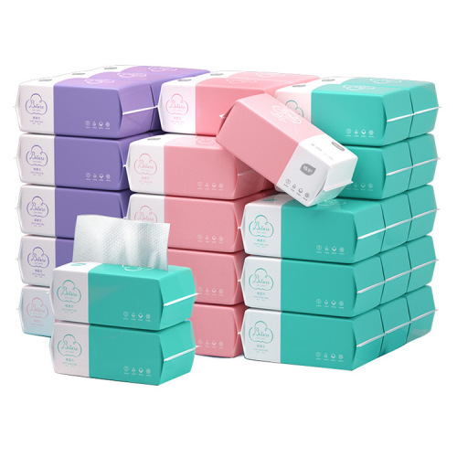 Plant-based facial cleansing towel 80 pumps disposable cotton soft towel baby dry and wet dual-use cleansing towel thickened makeup remover cotton wholesale