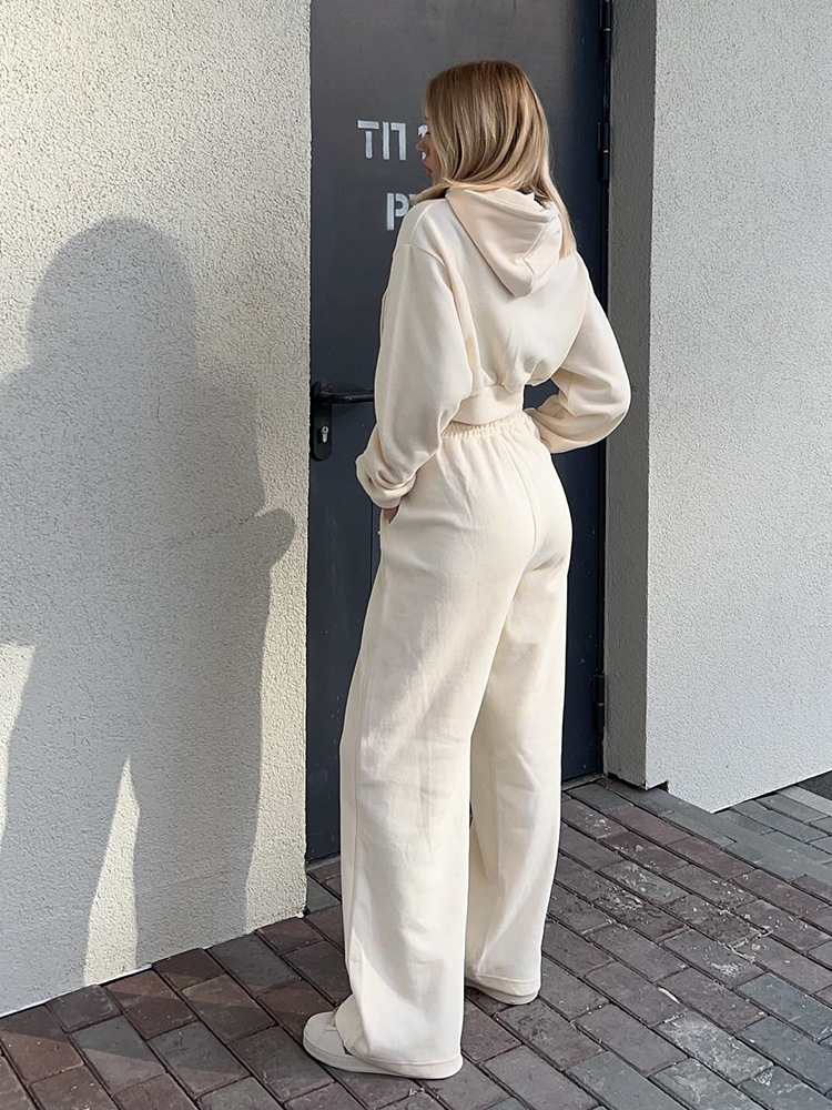 Casual Women's Hooded Sweatshirt With Zipper And Drawstring_voghion.com