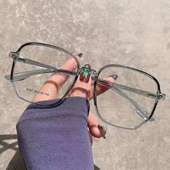 New 2021 Retro Internet Celebrity Eyeglass Frame with Rice Nails, Fashion Square Frame Anti-blue Light Non-prescription Glasses on Xiaohongshu