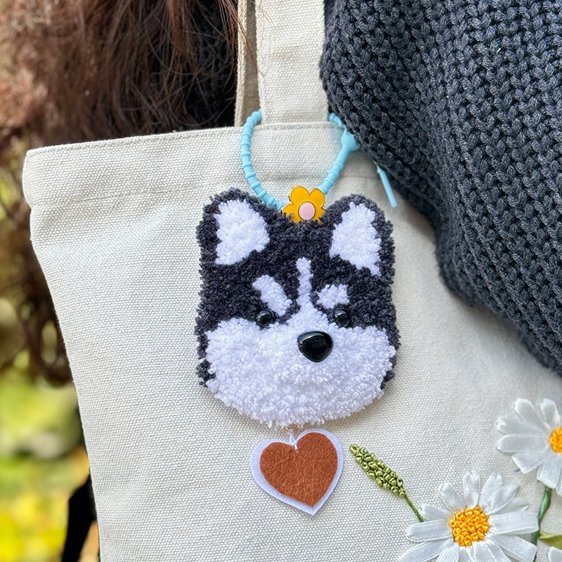 Huevo frito, posavasos de bordado de pinchado creativo, paquete de material de bricolaje hecho a mano, manteles divertidos, clases manuales para niños, música de pinchado de animales