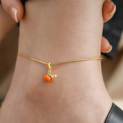 好事連連幸運蓮蓬小柿子腳鏈女小眾輕奢設計高級感足鏈2023年新款