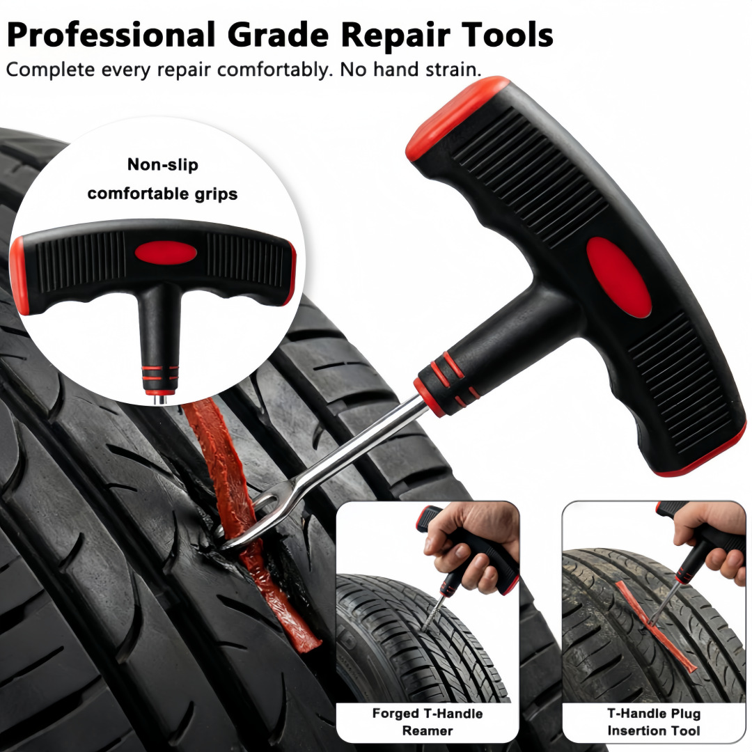 Cross-Border Best-Selling New Tire Repair Tool Set, Quick Repair of Vacuum Tire Punctures, Puncture Strip Tire Repair