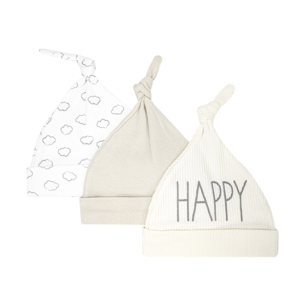 Gorros de algodón puro para recién nacidos, paquete de 3, 0-6 meses, gorro de protección para la fontanela del bebé, gorro Sunnozy para bebé