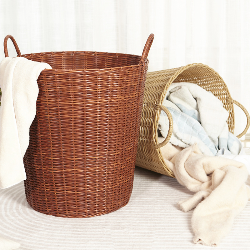 Dirty Clothes Basket, Clothes Storage Basket, Household Accessible Luxury Basket for Clothes, Internet Celebrity Toy, Rattan Laundry Basket