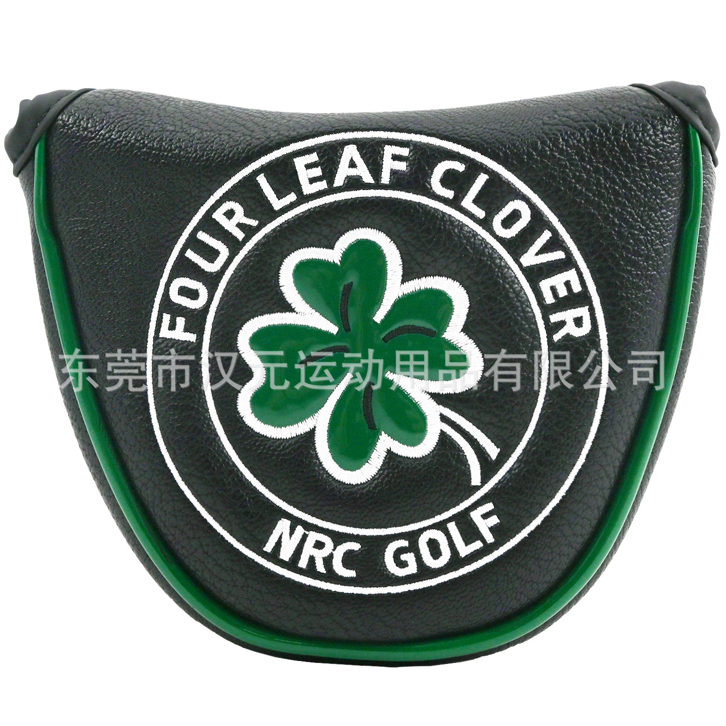 Directo de fábrica de comercio electrónico transfronterizo cubierta de club de golf cubierta protectora de la cabeza del club trébol de cuatro hojas cubierta de poste de madera semicírculo recto