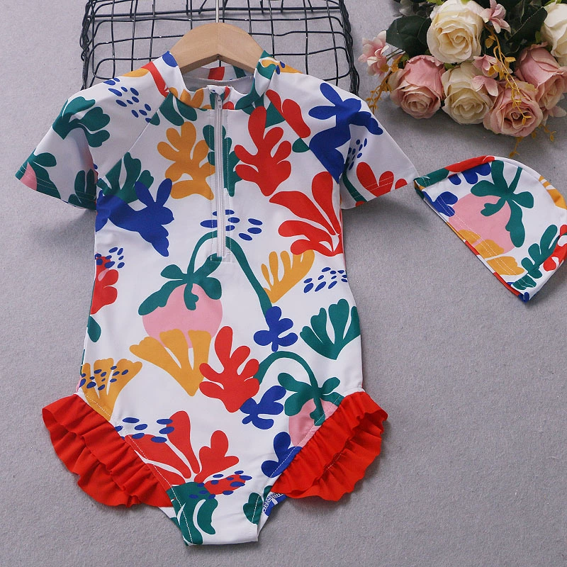 Цельный новый стильный детский забавный и красочный повседневный детский цельный купальник допамин дышащий пляжный цельный купальник 2025