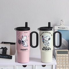 スヌーピー 高見え魔法瓶カップ レディース ホームコーヒーカップ テイクアウト カーカップ ステンレス製 アイスウォーターカップ
