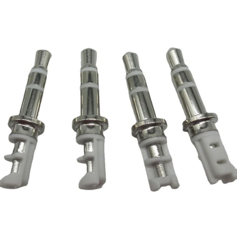 3.5立体6.0*24.5MM DC公头 三极白胶镀镍音频插头3.5MM耳机线