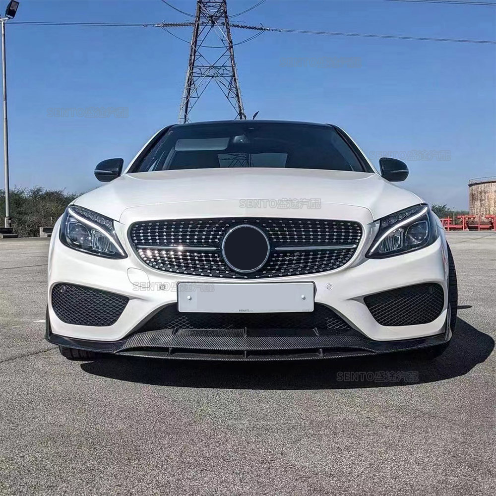 Suitable for Mercedes-Benz C-Class W205 14-22 Years, Starry Amg Gt Style Grille with Vertical Slats Modification