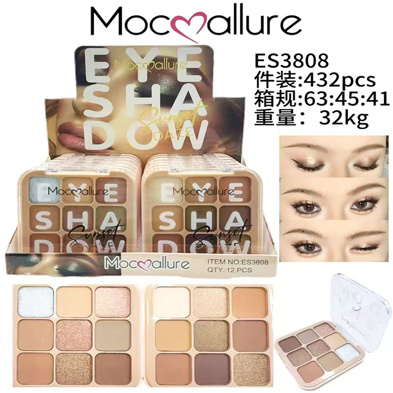 Mocoallure nuevo comercio exterior sombra de ojos transfronteriza multicolor mate perlada color tierra brillante blush maquillaje al por mayor