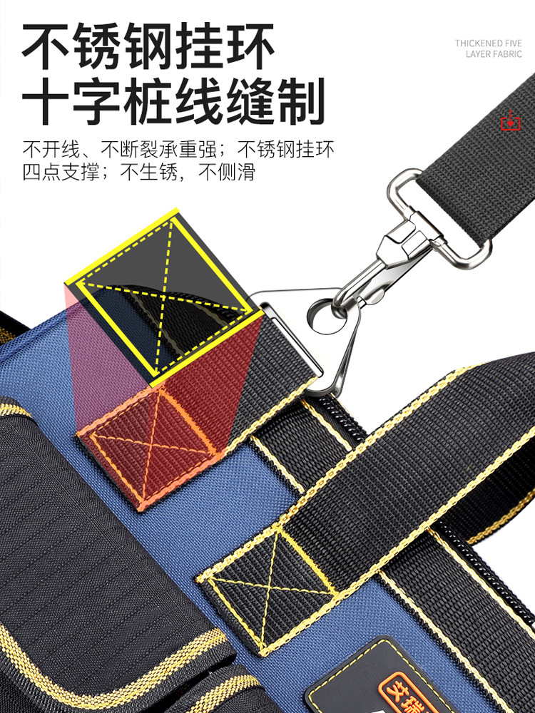 Bolsa de herramientas de mano multifuncional, bolsa de almacenamiento especial para carpinteros y eléctricos, bolsa de herramientas de lona gruesa de mantenimiento resistente y duradera