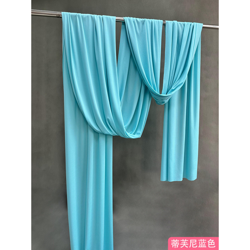 Techo de la boda cortina de seda de leche tela elástica decoración azul cortina de fondo de la sala de bodas coreana