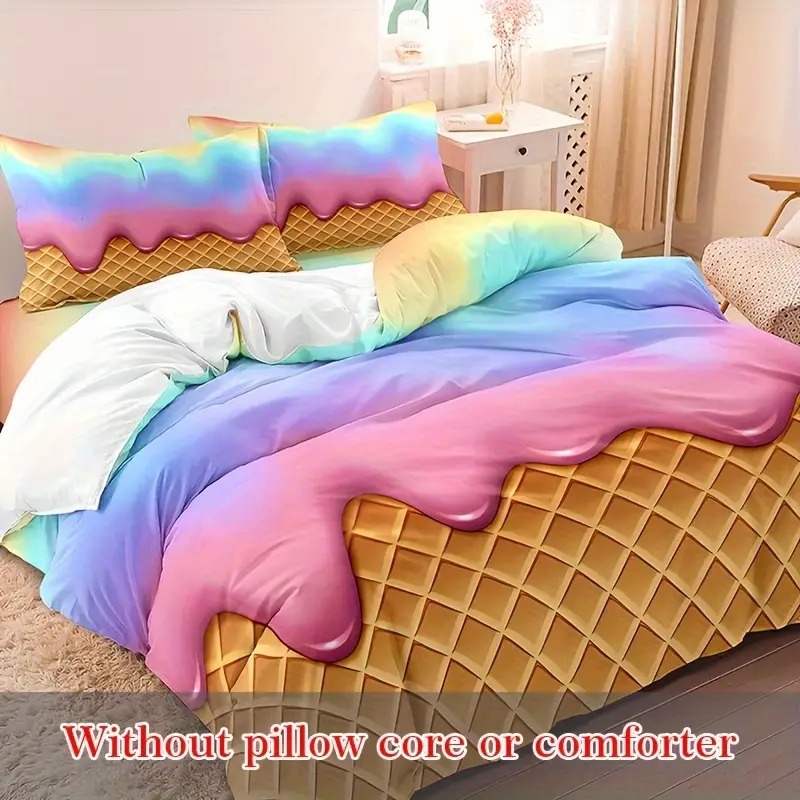 lifelike rainbow duvet cover with down