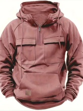 P 96431 Multi Pocket Hooded Sweatshirt ��ڴ���ñ����