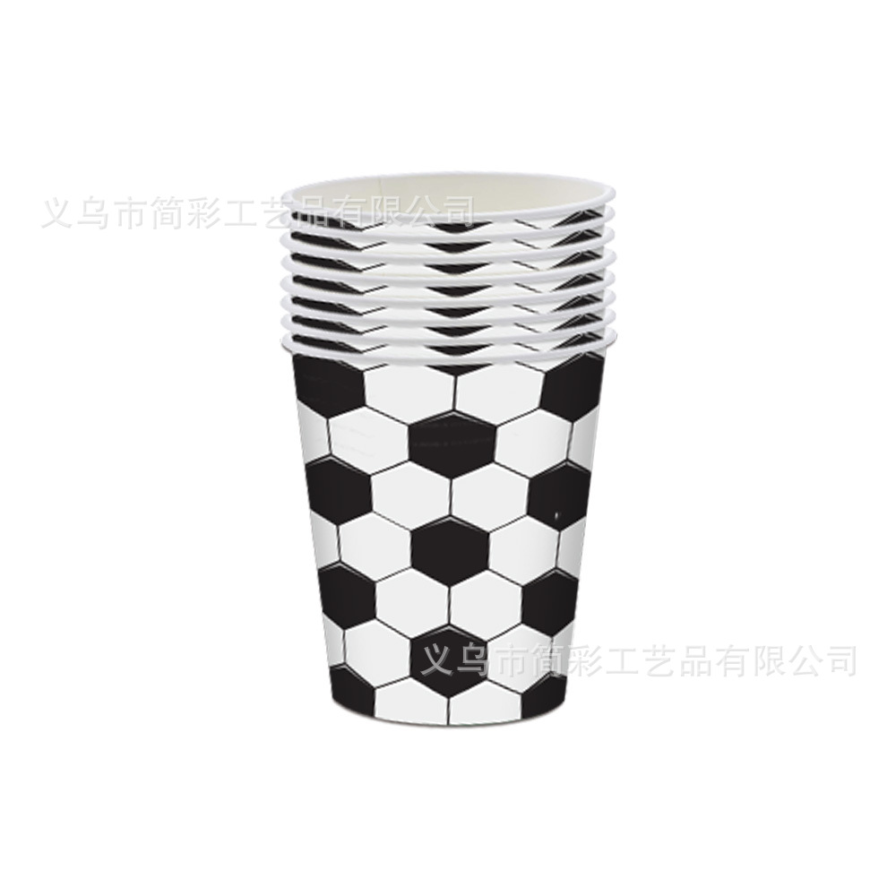 Nuevo transfronterizo Copa del Mundo de fútbol fiesta decoración de artículos de papel bandeja toallas de mesa set de diseño de escena de fiesta
