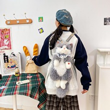 仿真猫咪布偶背包 水晶柔毛绒 可爱生日礼物玩偶批发