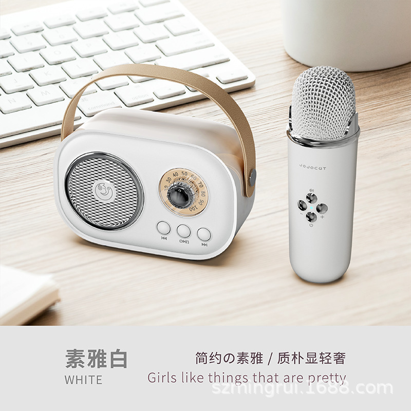 新型マイク付きBluetoothスピーカー 家庭用ポータブルワイヤレスマイクスピーカー ギフト卸売 記念品カラオケ神器|undefined