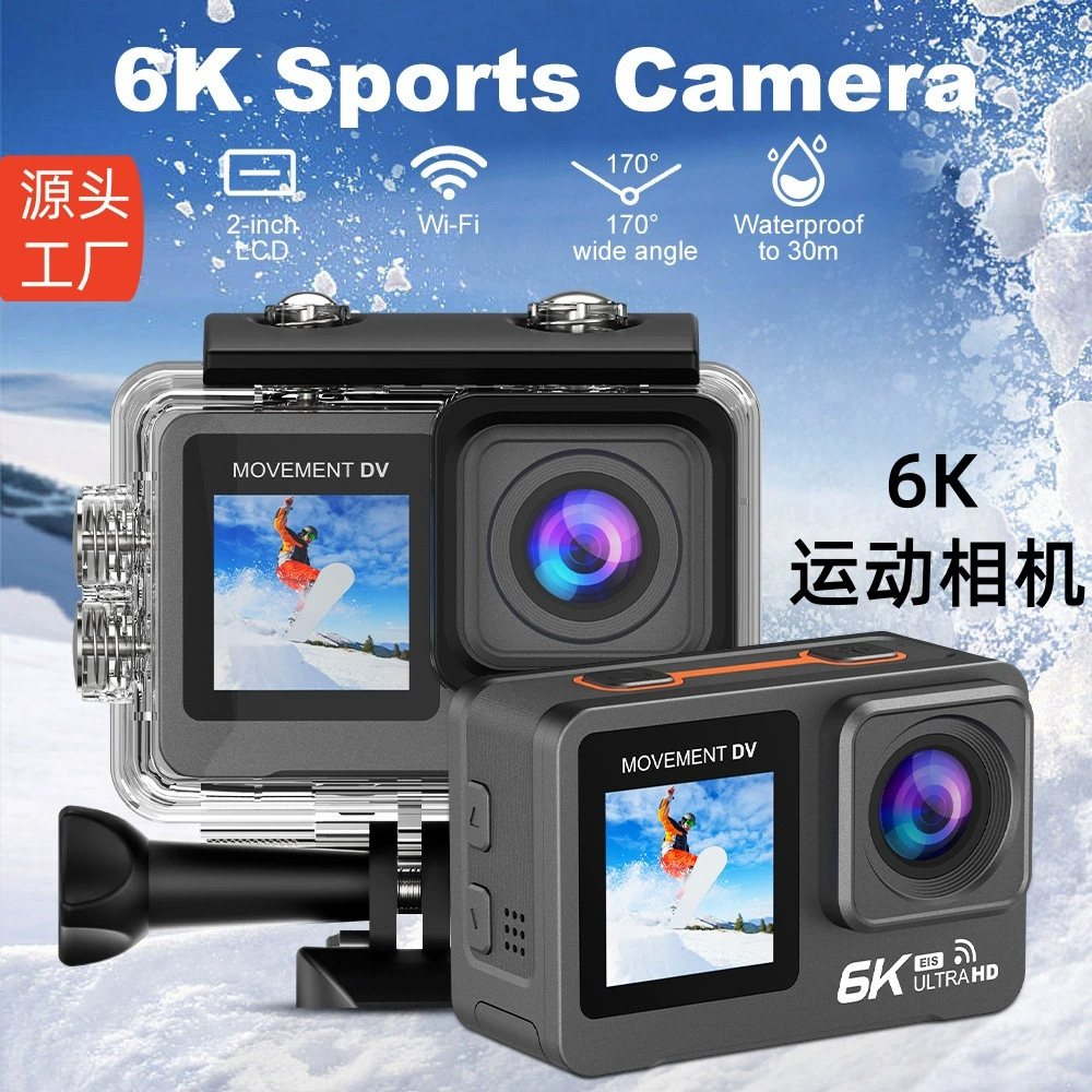 Новая кросс-бордер 6K высокое разрешение водонепроницаемая спортивная камера стабилизация ночной режим двойной цветной сенсорный экран для велоспорта на открытом воздухе