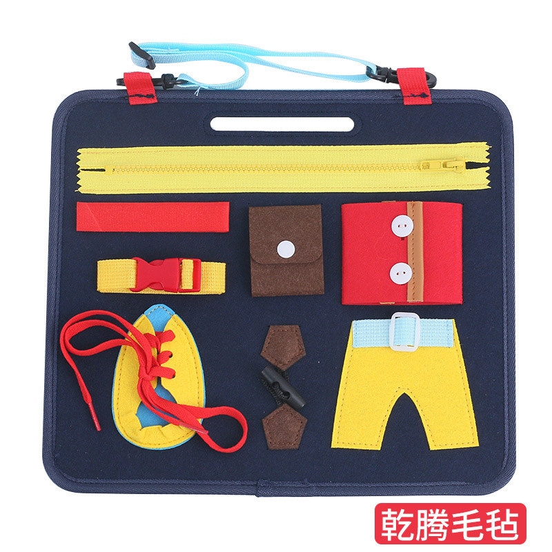 Felt Kidsren's Busy Board Early Education Board Busy Board Educational Learning Dressing Education Board Felt Toy Handbag
