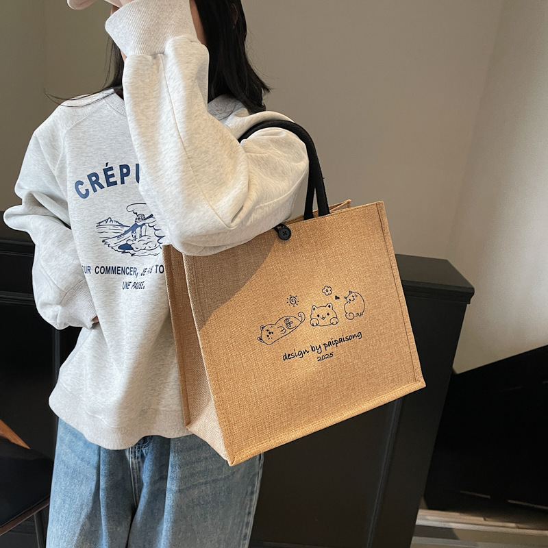 大容量のトートバッグのハンドバッグ麻布の新型の外出の漫画のキャンバスのカバンの女性のファッションの手提げ袋は郵送します。|undefined