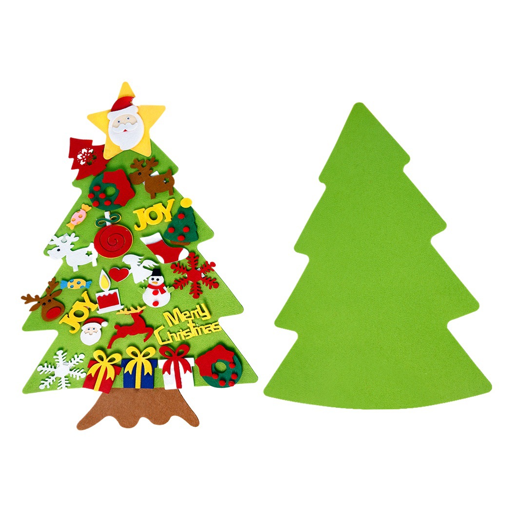 Amazon nuevo fieltro de navidad árbol de navidad tridimensional colgante decoración interior decoración DIY navidad decoración árbol colgante