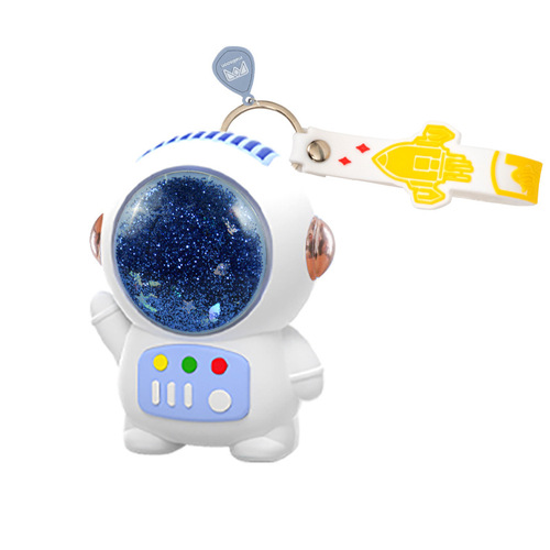 迷你流沙太空人无叶小风扇宇航员手持USB充电挂脖太空人桌面风扇
